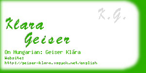 klara geiser business card