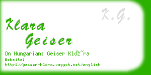 klara geiser business card